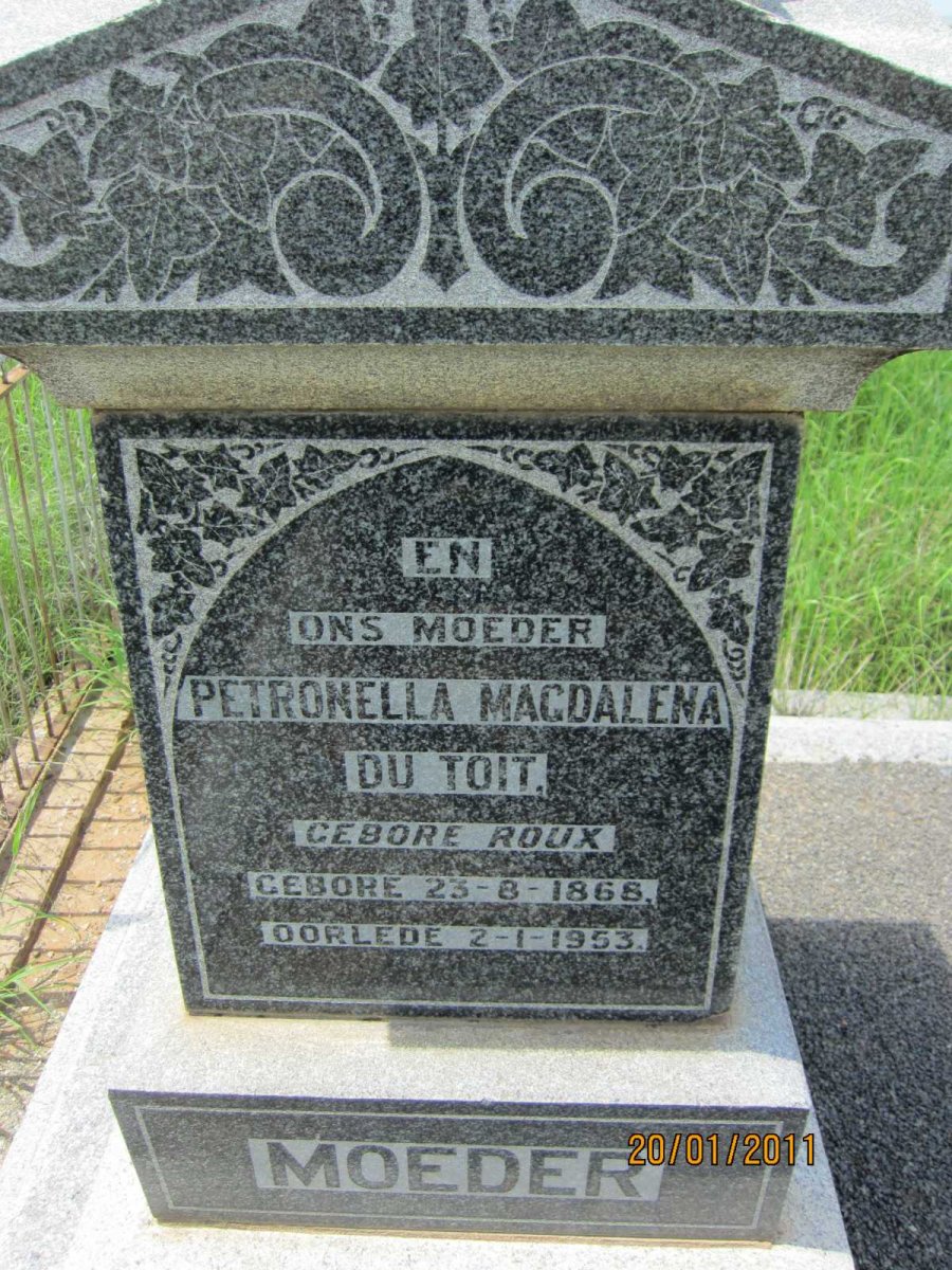 TOIT Petronella Magdalena, du nee ROUX 1868-1953