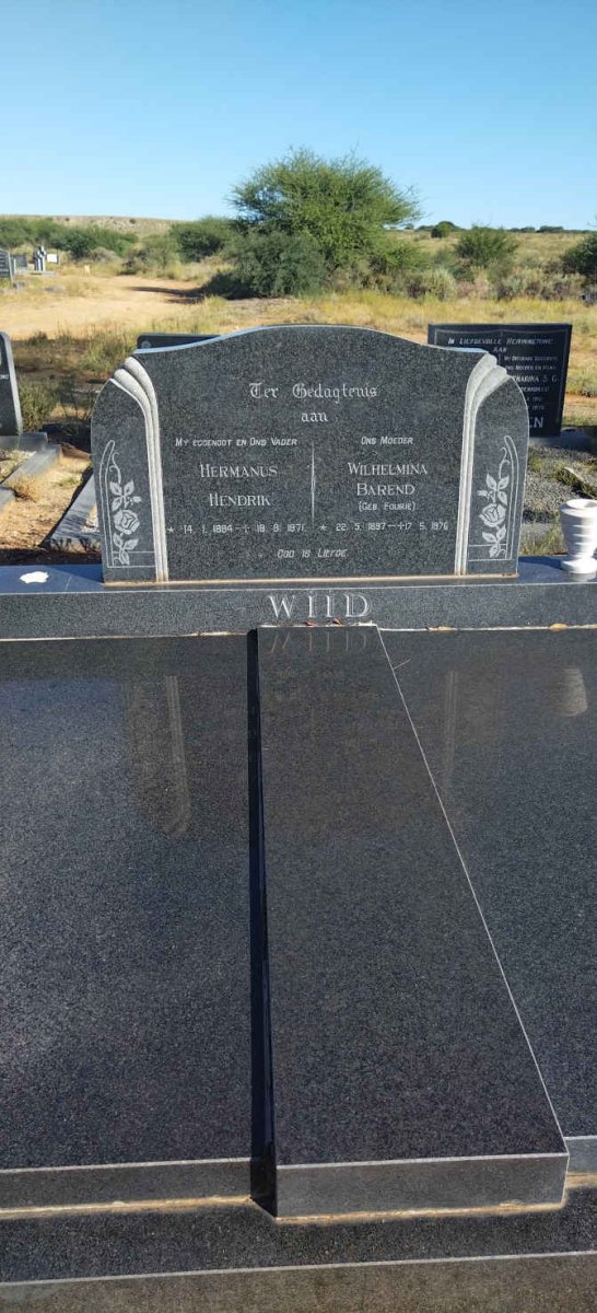 WIID Hermanus Hendrik 1884-1971 & Wilhelmina Barend FOURIE 1897-1976