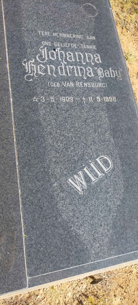 WIID Johanna Hendrina nee VAN RENSBURG 1909-1998