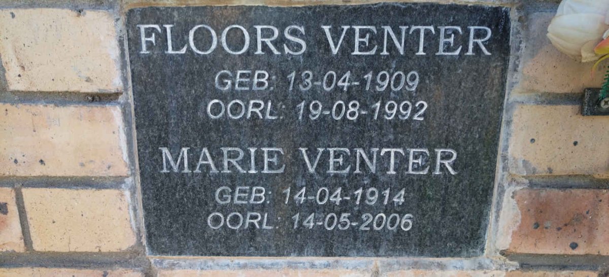 VENTER Floors 1909-1992 & Marie 1914-2006