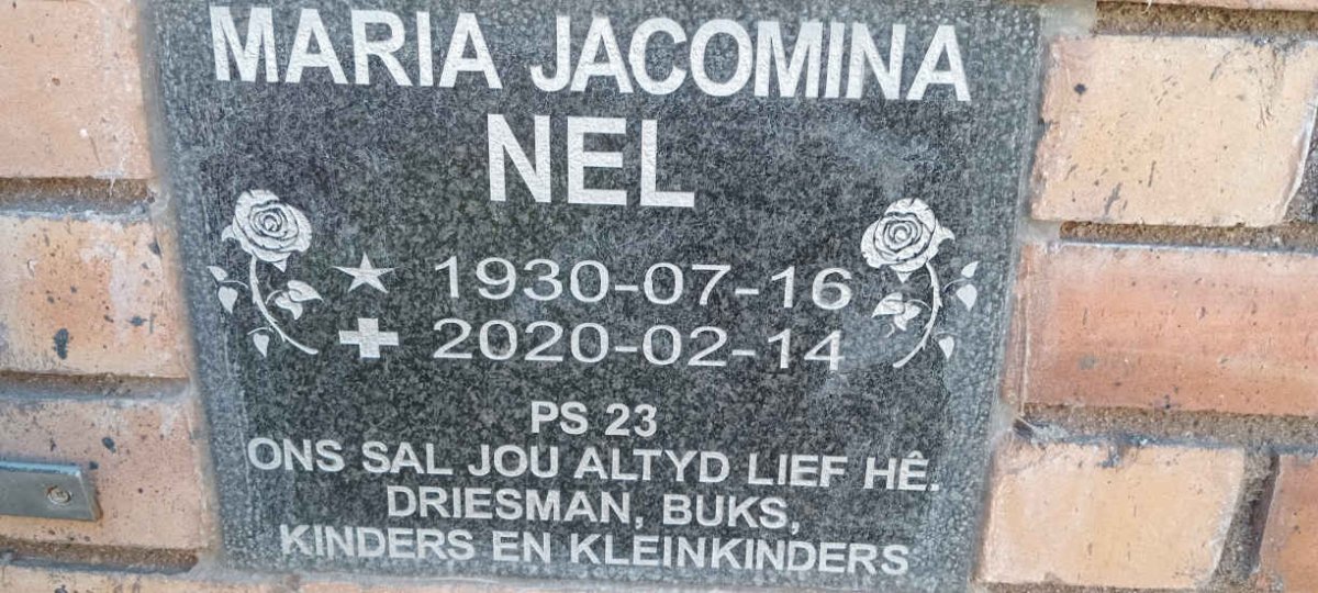 NEL Maria Jacomina 1930-2020