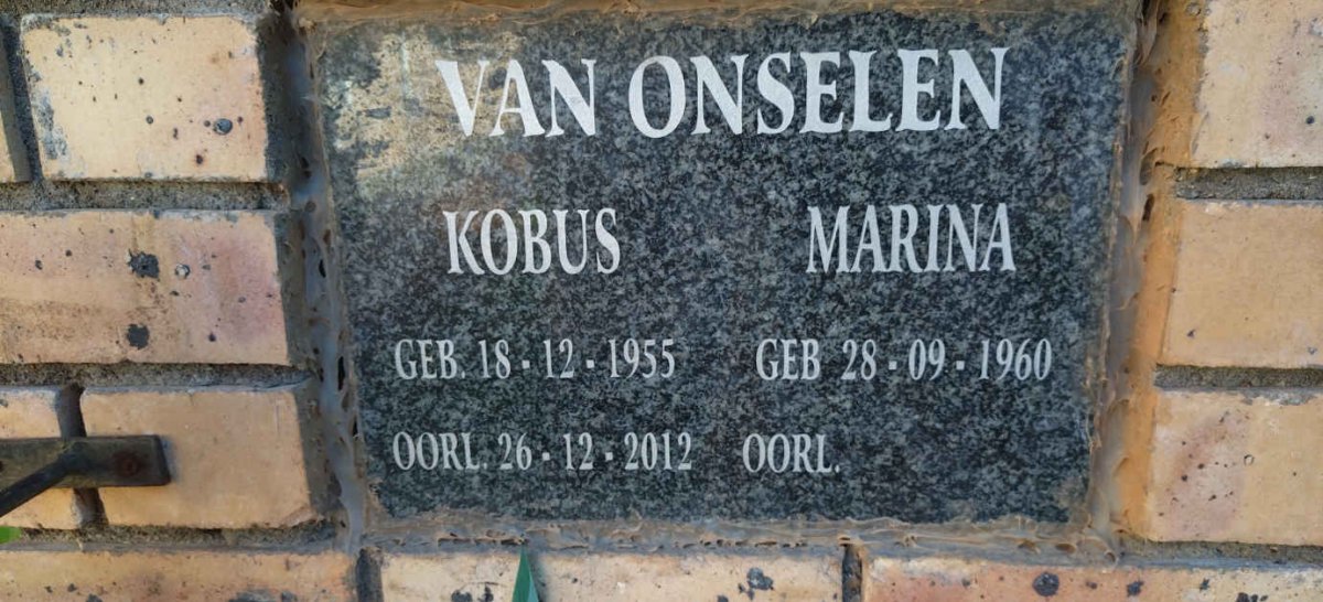 ONSELEN Kobus, van 1955-2012 & Marina 1960- 