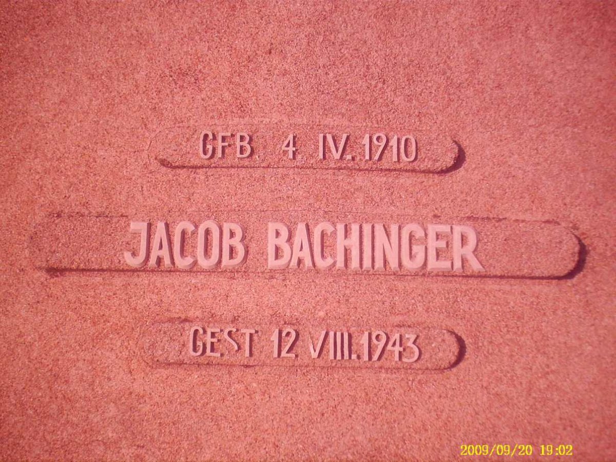 BACHINGER Jacob 1910-1943