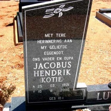 LUTTIG Jacobus Hendrik 1921-2000 &amp; Susan Agnis 1916-2005