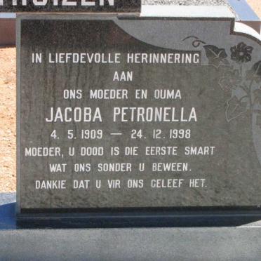 WESTHUIZEN Izak Petrus, van der 1903-1980 &amp; Jacoba Petronella 1909-1998