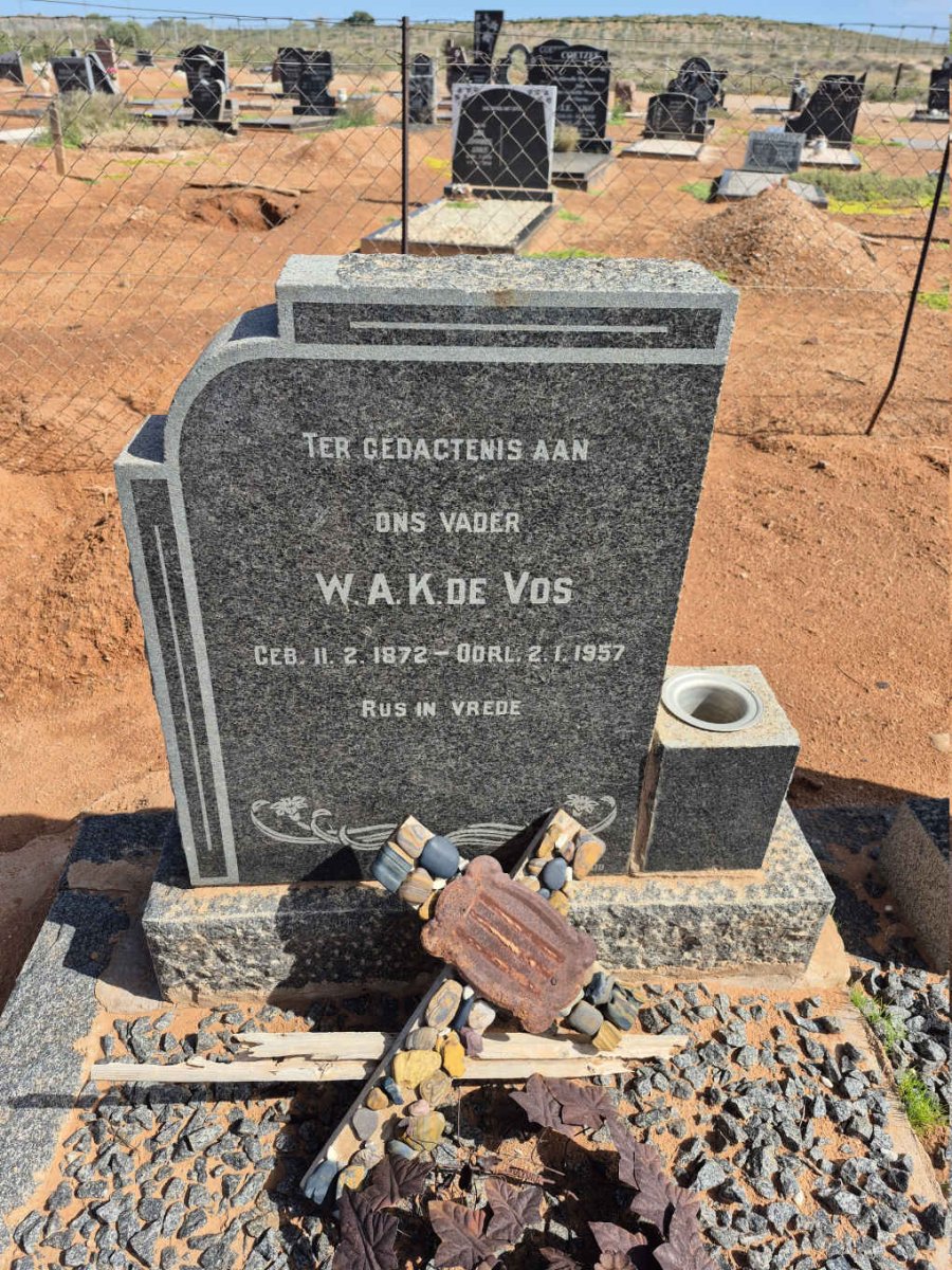VOS W.A.K., de 1872-1957
