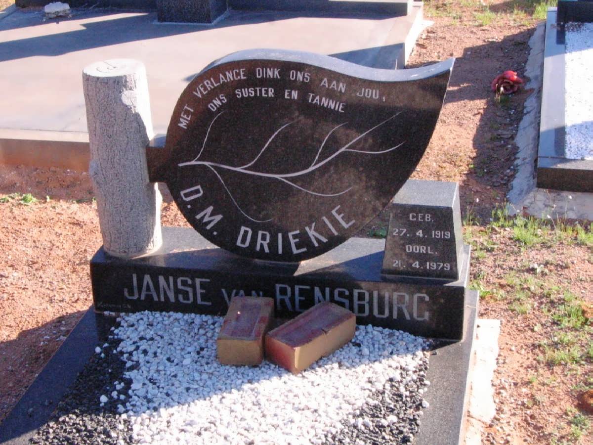RENSBURG D.M., Janse van 1919-1979