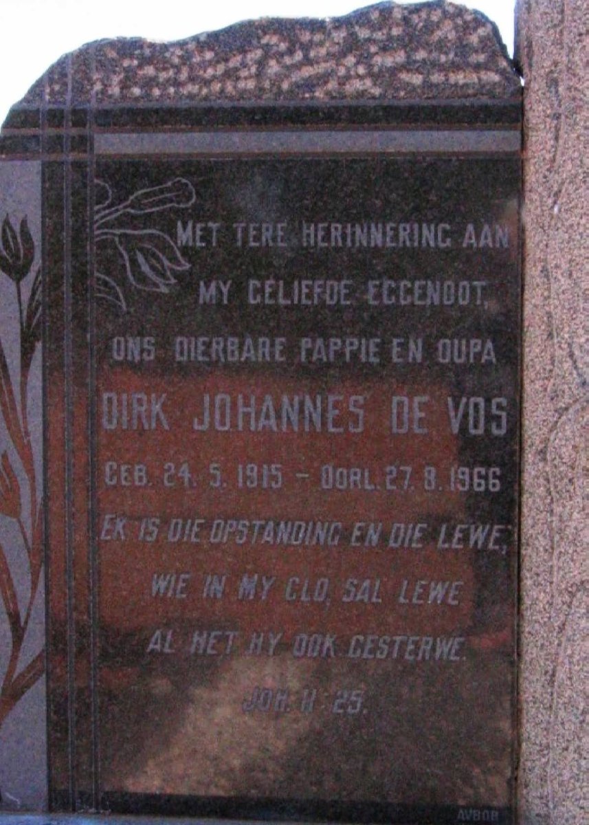VOS Dirk Johannes, de 1915-1966