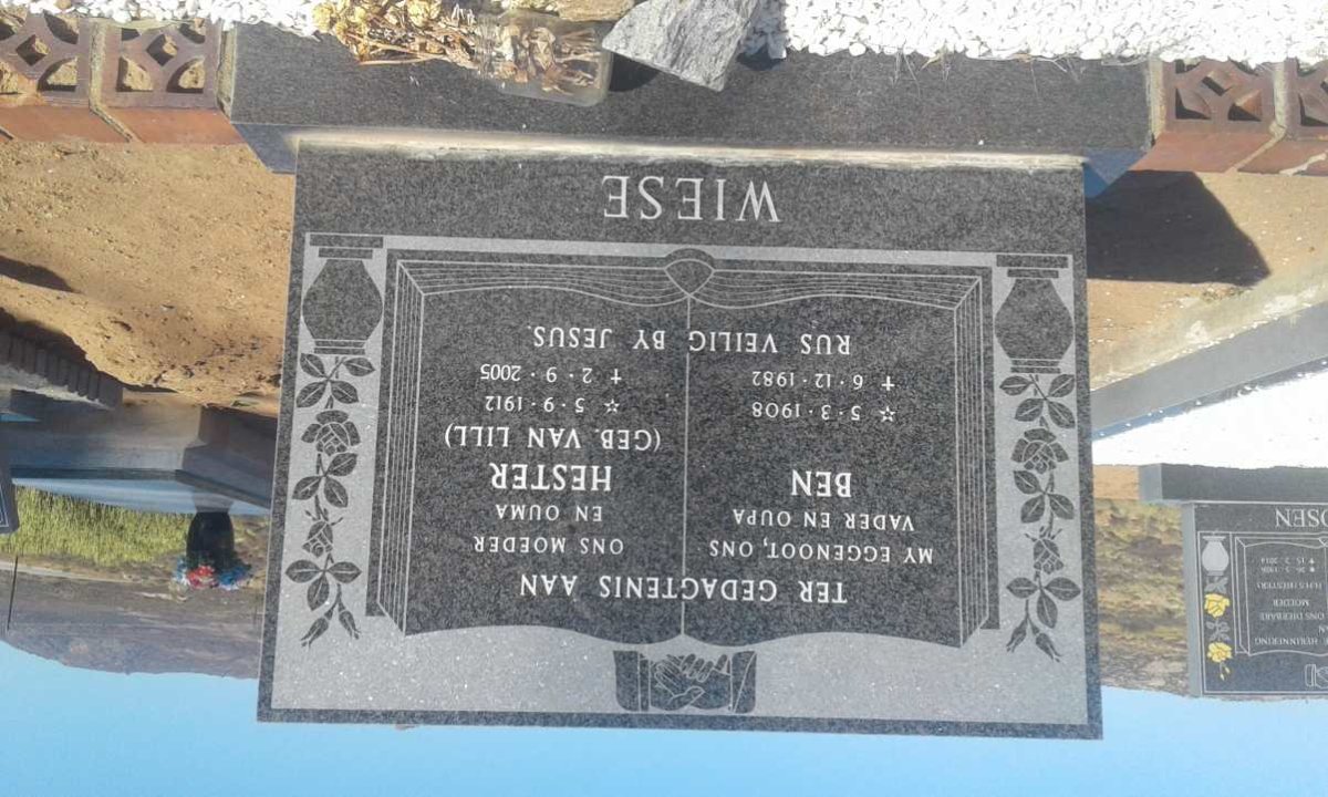 WIESE Ben 1908-1982 &amp; Hester VAN LILL 1912-2005
