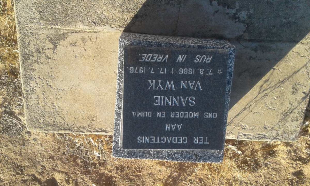 WYK Sannie, van 1886-1976
