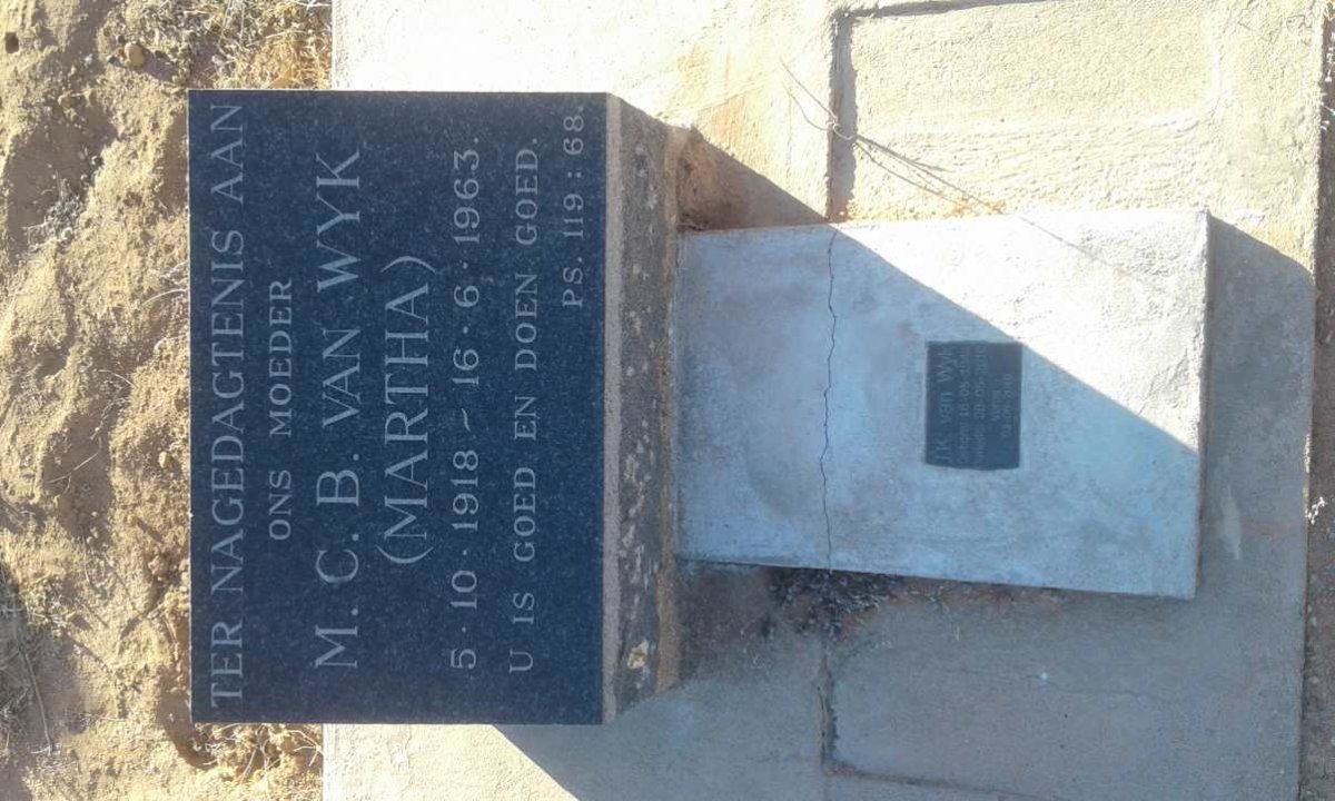 WYK M.C.B., van 1918-1963 :: VAN WYK J.K. 1944-2010