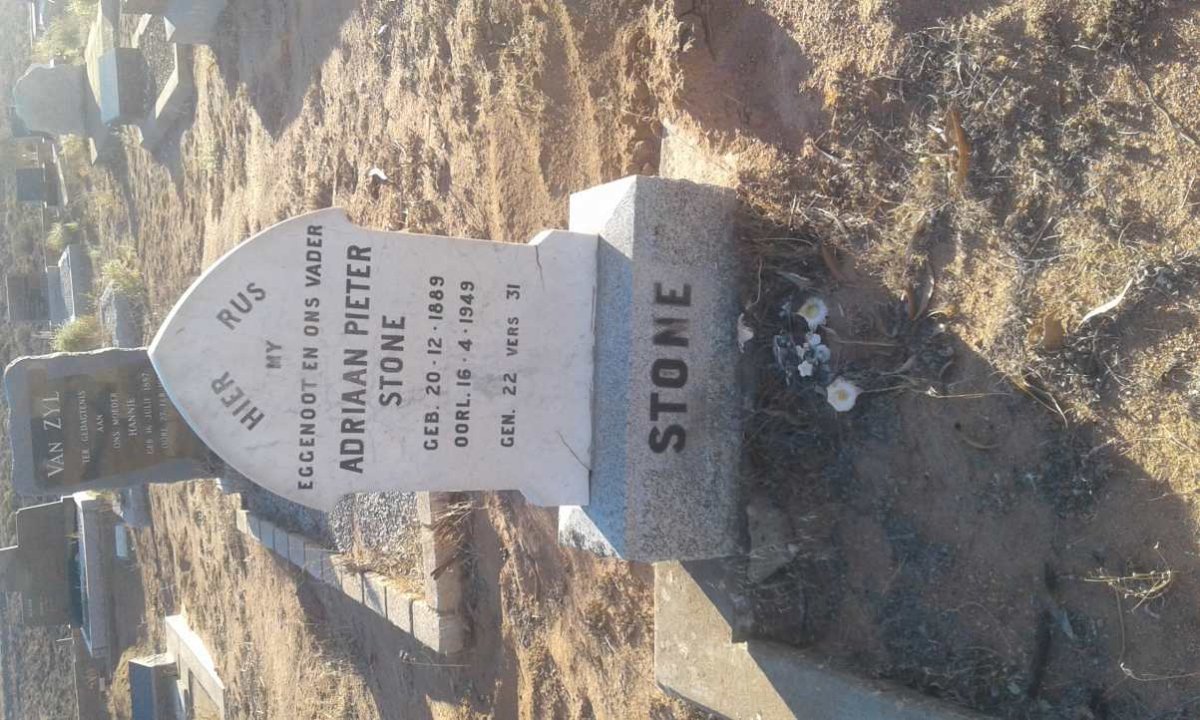 STONE Adriaan Pieter 1889-1949