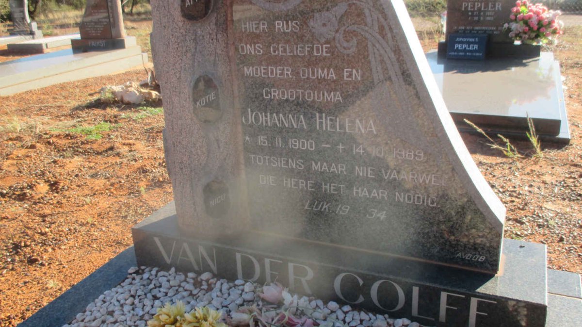 COLFF Johanna Helena, van der 1900-1989