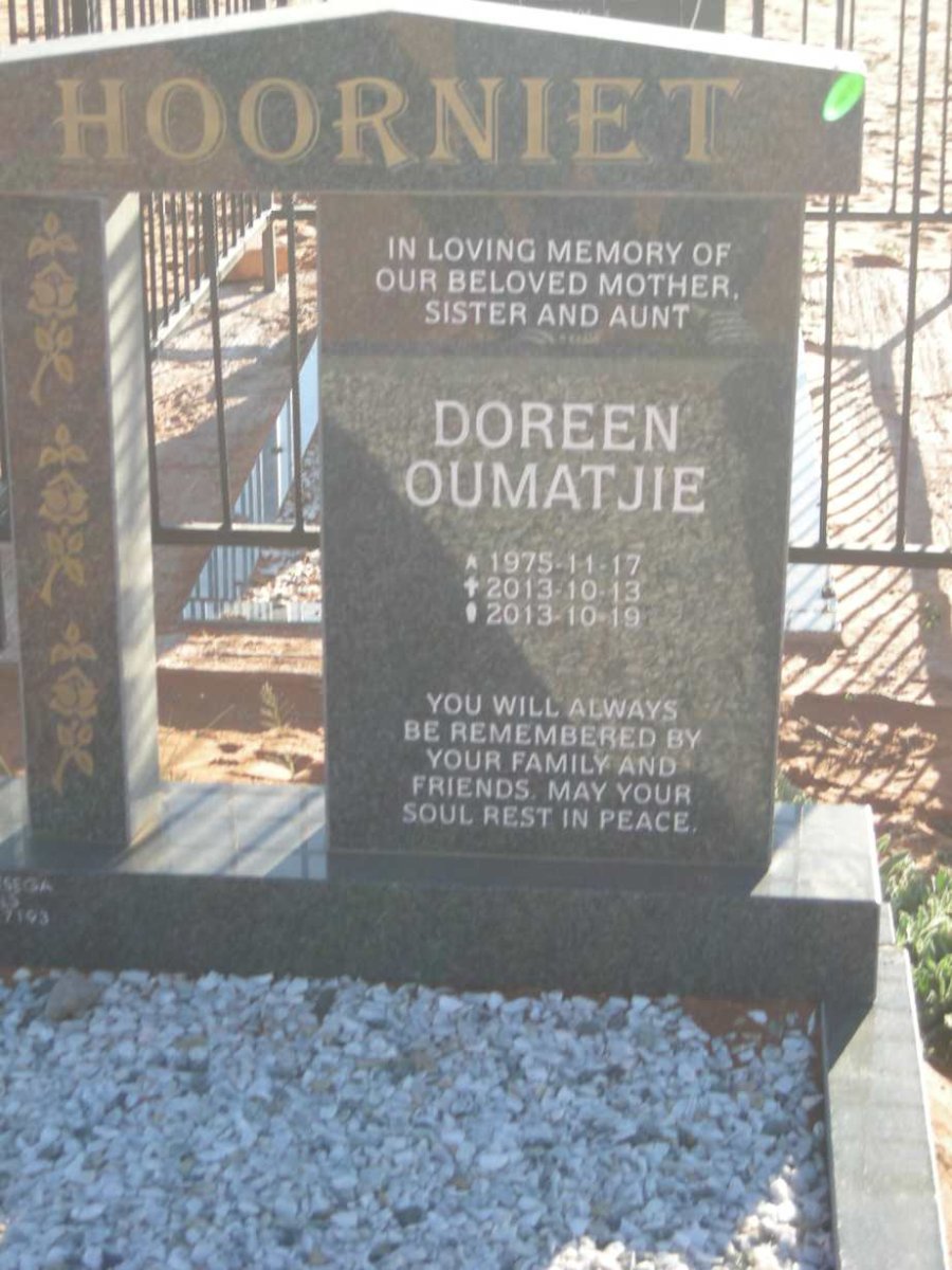 HOORNIET Doreen Oumatjie 1975-2013