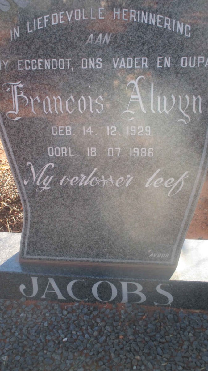 JACOBS Francois Alwyn 1929-1986