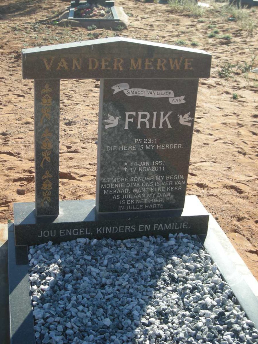 MERWE Frik, van der 1951-2011
