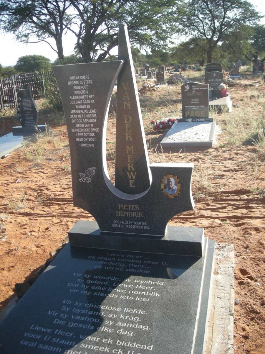 MERWE Pieter Hendrik, van der 1951-2012