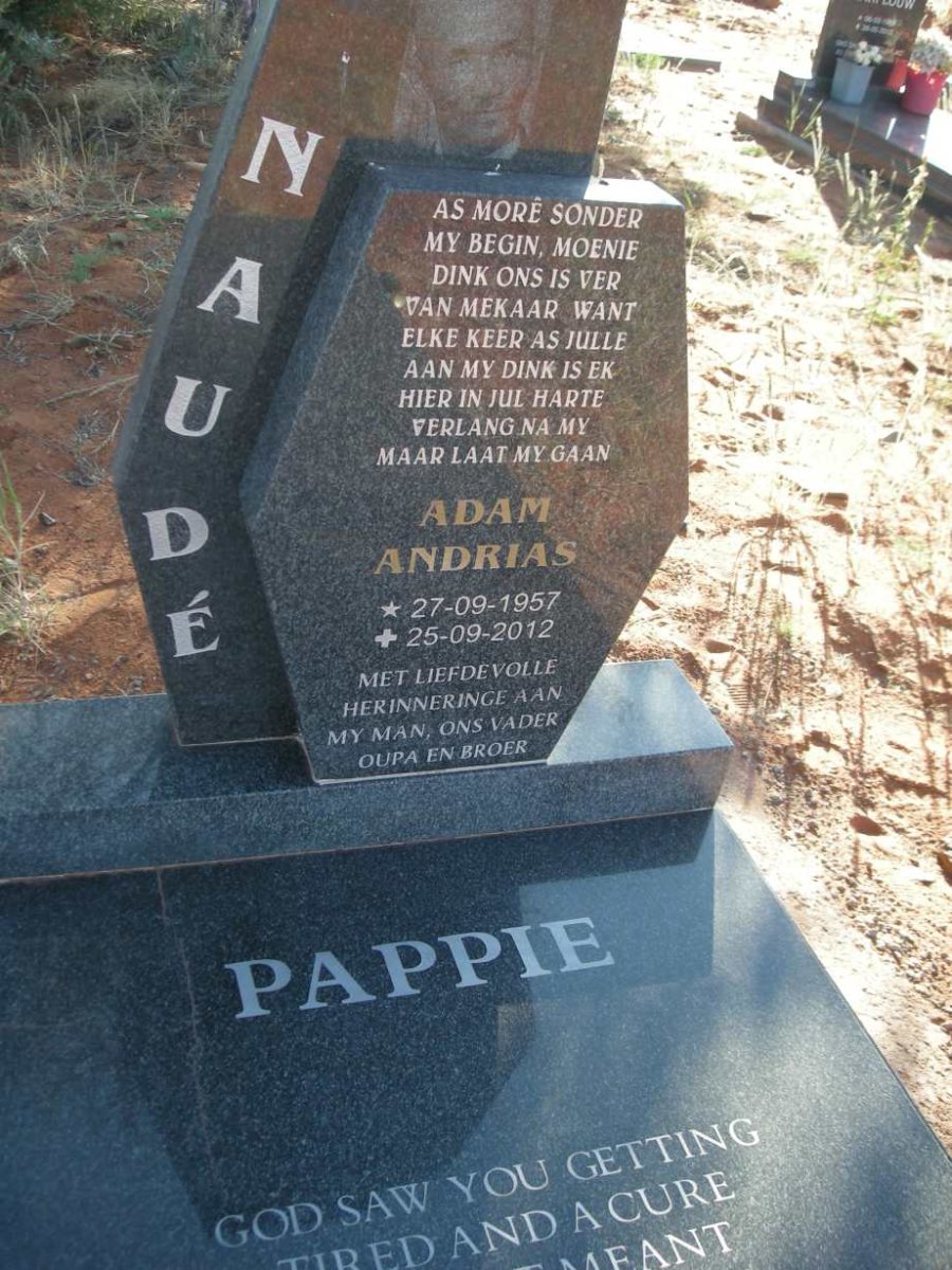 NAUDE Adam Andrias 1957-2012
