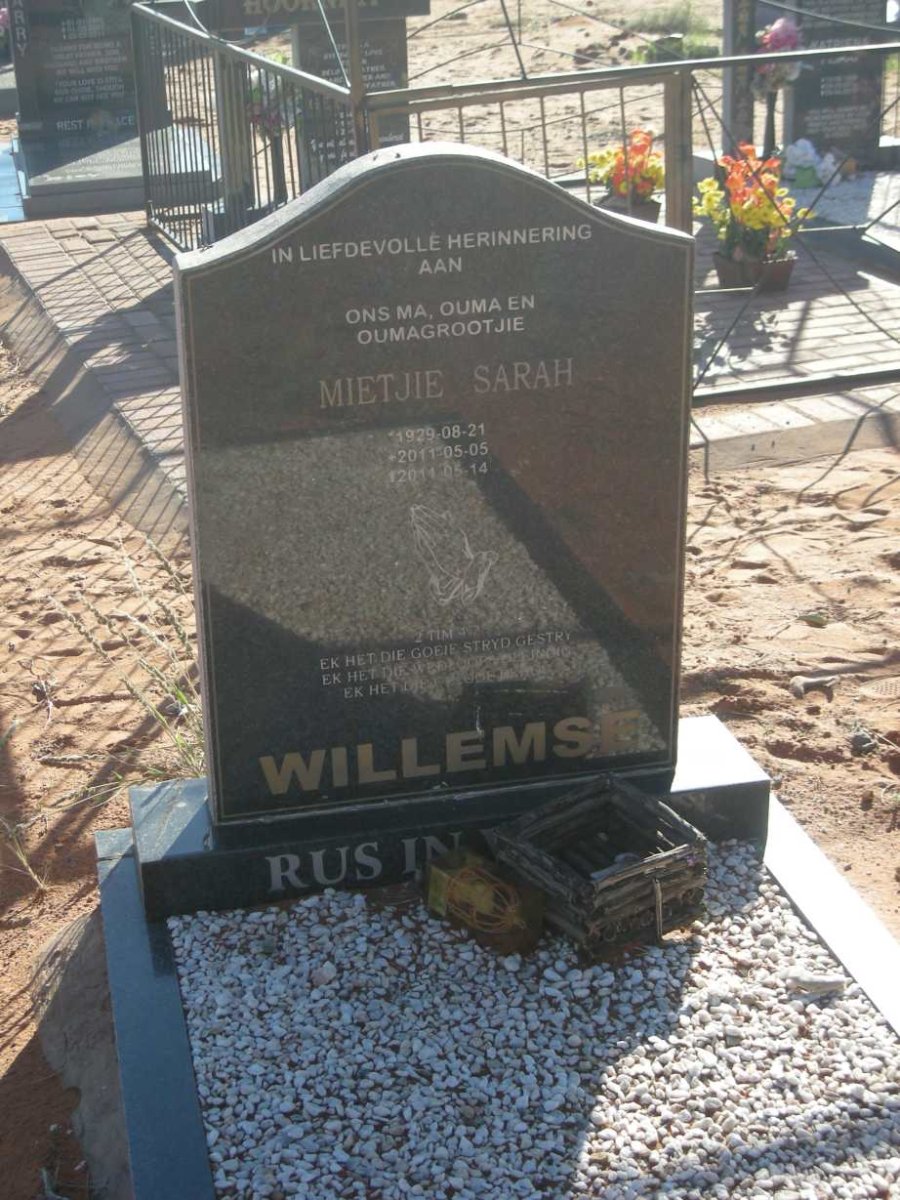 WILLEMSE Mietjie Sarah 1929-2011