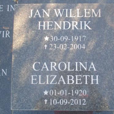 WATT Jan Willem Hendrik, van der 1917-2004 &amp; Carolina Elizabeth 1920-2012
