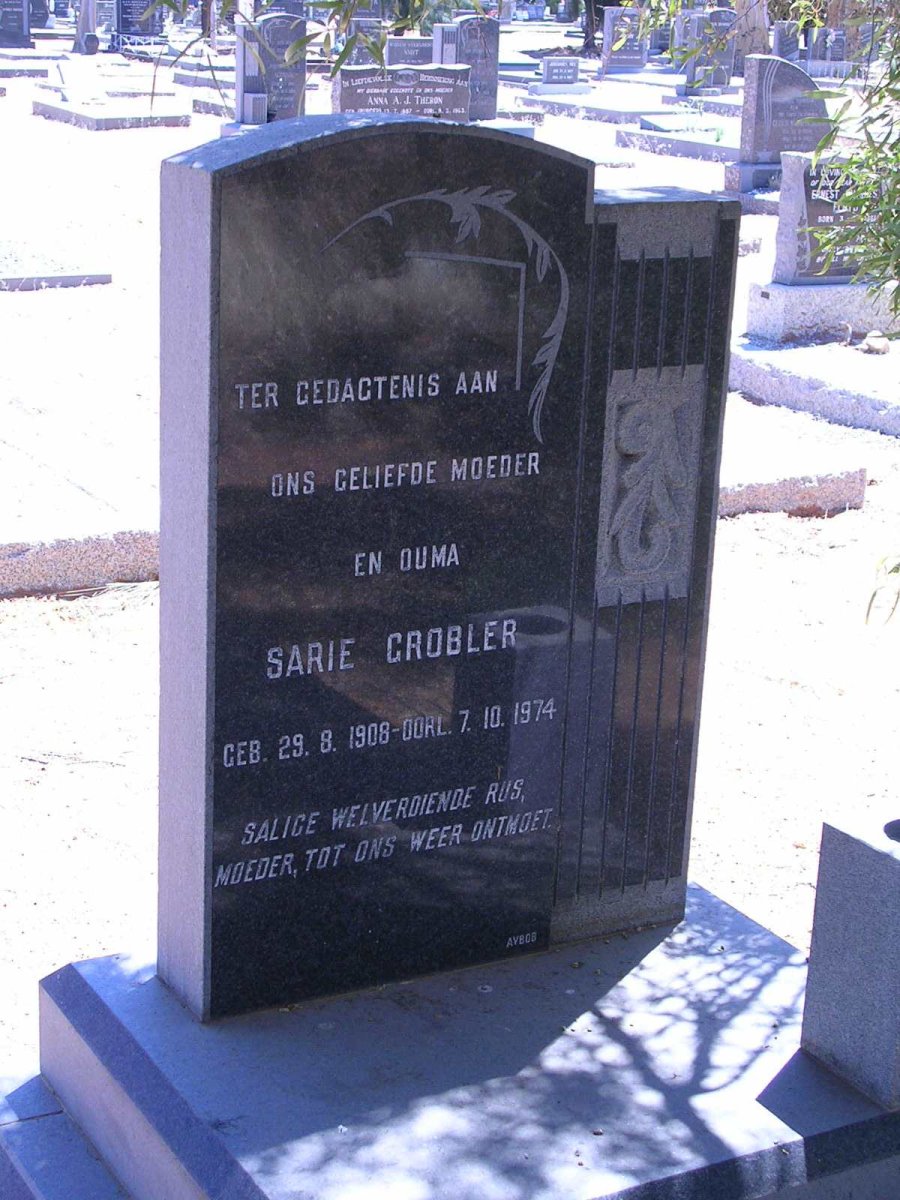 GROBLER Sarie 1908-1974