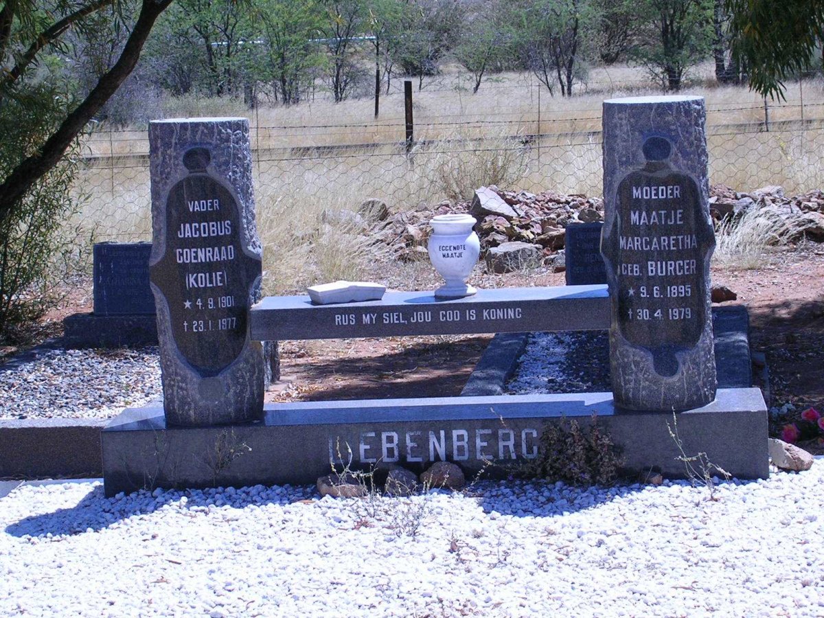 LIEBENBERG Jacobus Coenraad 1904-1977 &amp; Maatje Margaretha BURGER 1895-1979