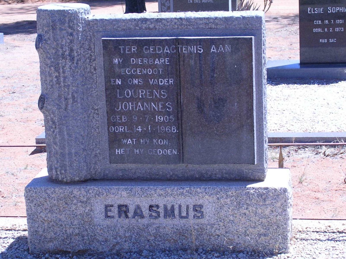 ERASMUS Lourens Johannes 1905-1968