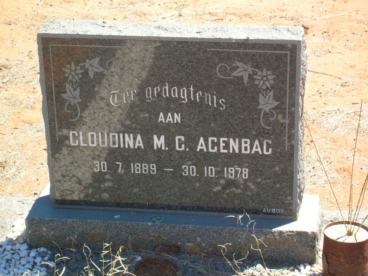 AGENBAG Gloudina M.G. 1889-1978