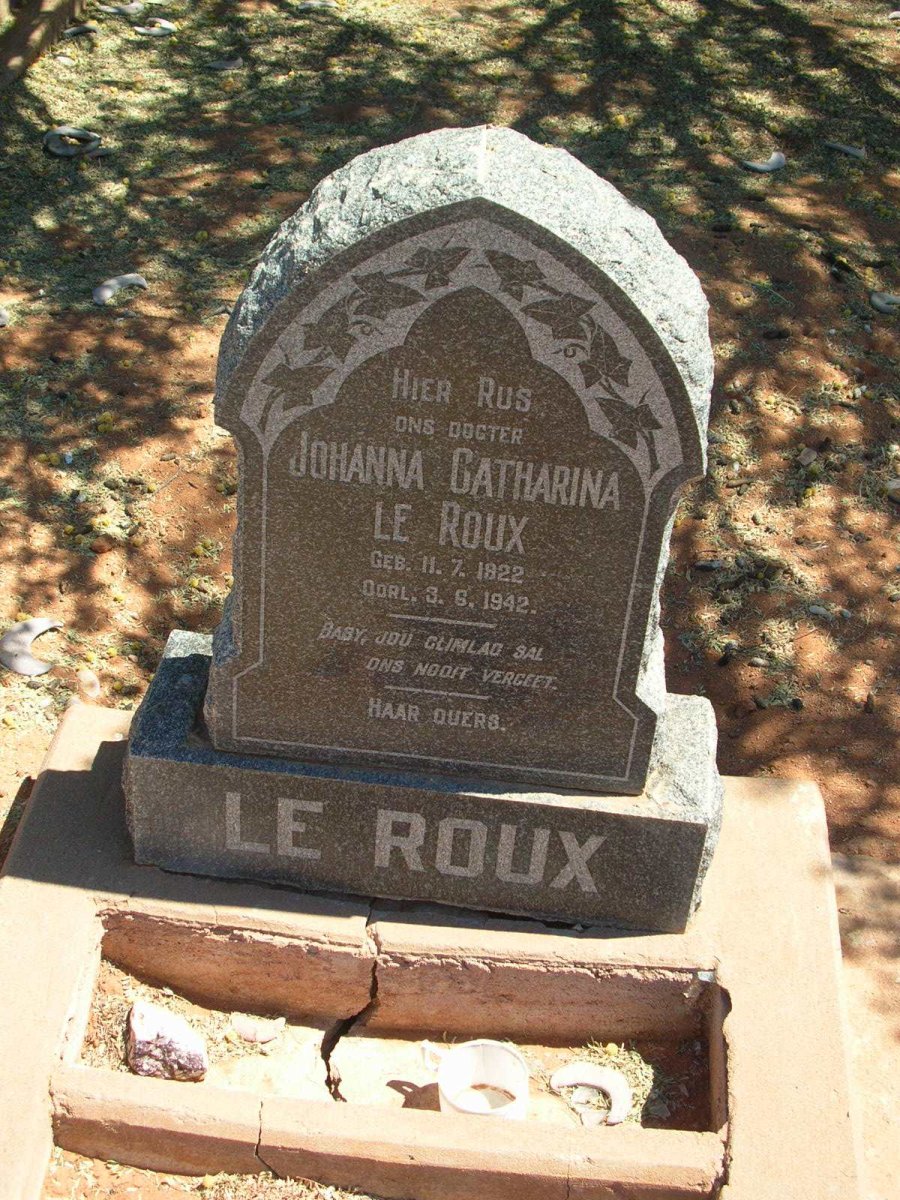 ROUX Johanna Catharina, le 1922-1942
