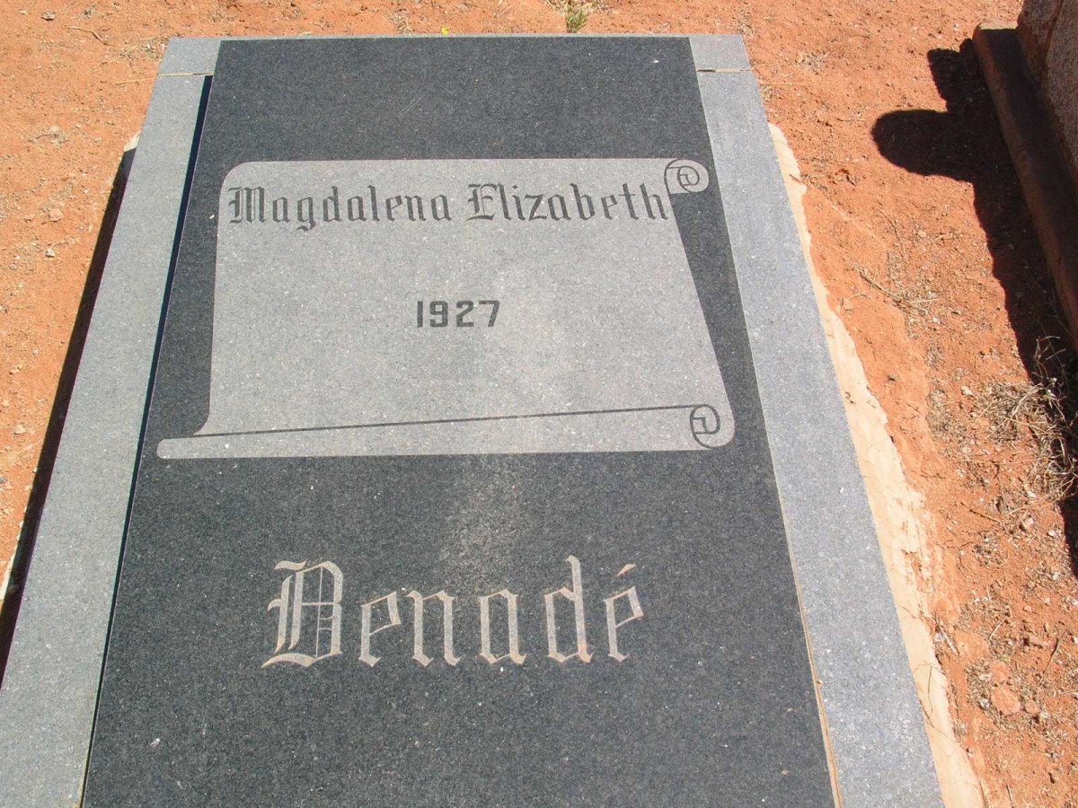 BENADÉ Magdalena Elizabeth 1927-