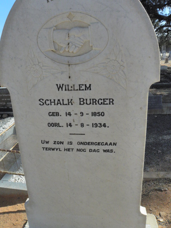 BURGER Willem Schalk 1850-1934