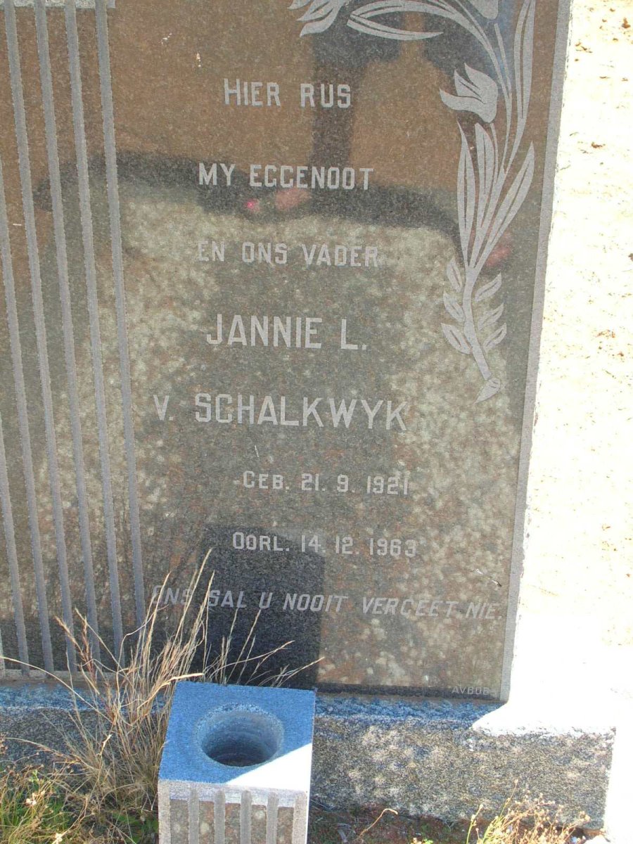 SCHALKWYK Jannie L., van 1921-1963