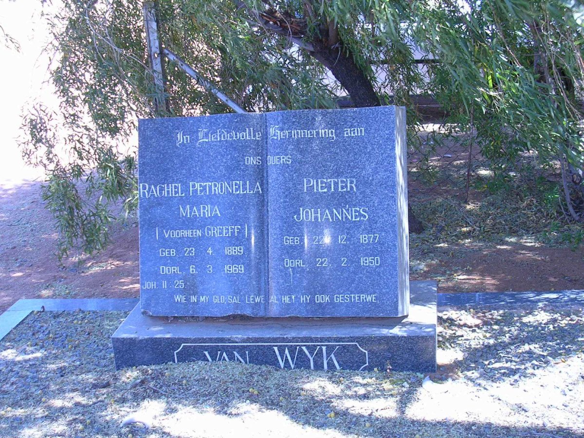 WYK Pieter Johannes 1877-1950 &amp; Rachel Petronella GREEFF 1889-1969