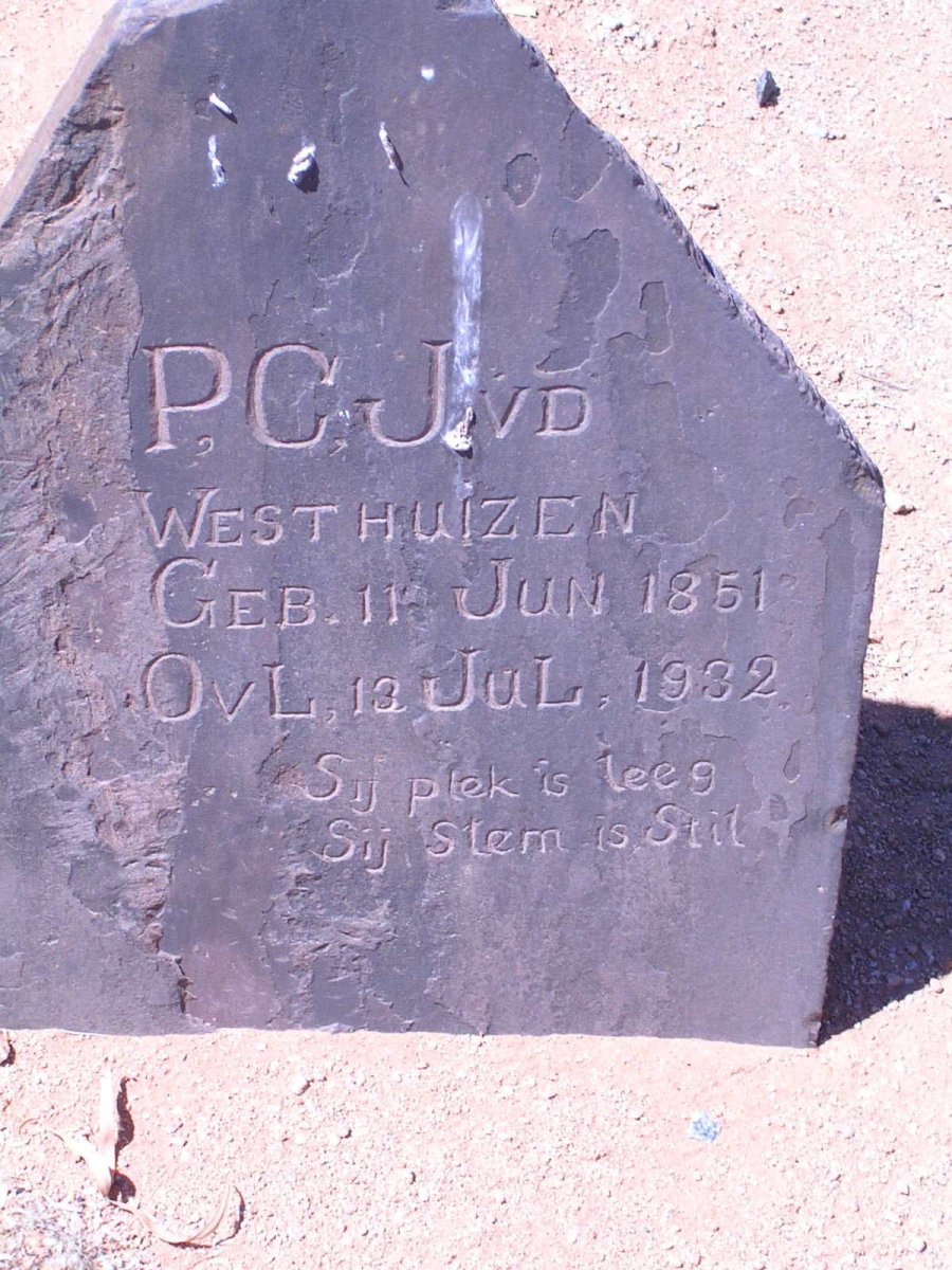 WESTHUIZEN P.G.J., v.d. 1851-1932