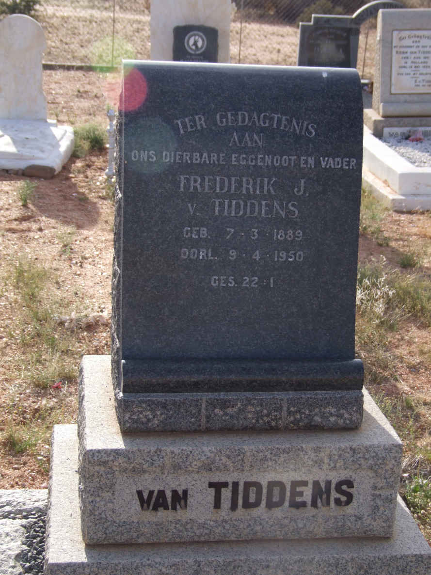 TIDDENS Frederik J.,van 1889-1950