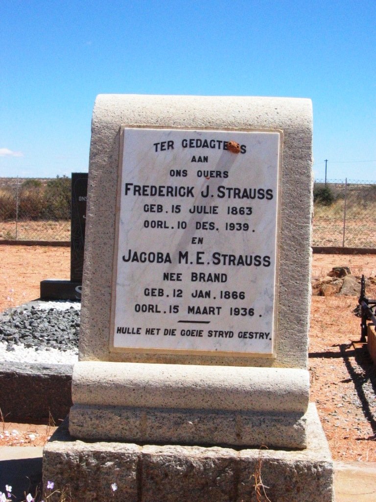 STRAUSS Frederick J. 1863-1939 &amp; Jacoba M.E. BRAND 1866-1936