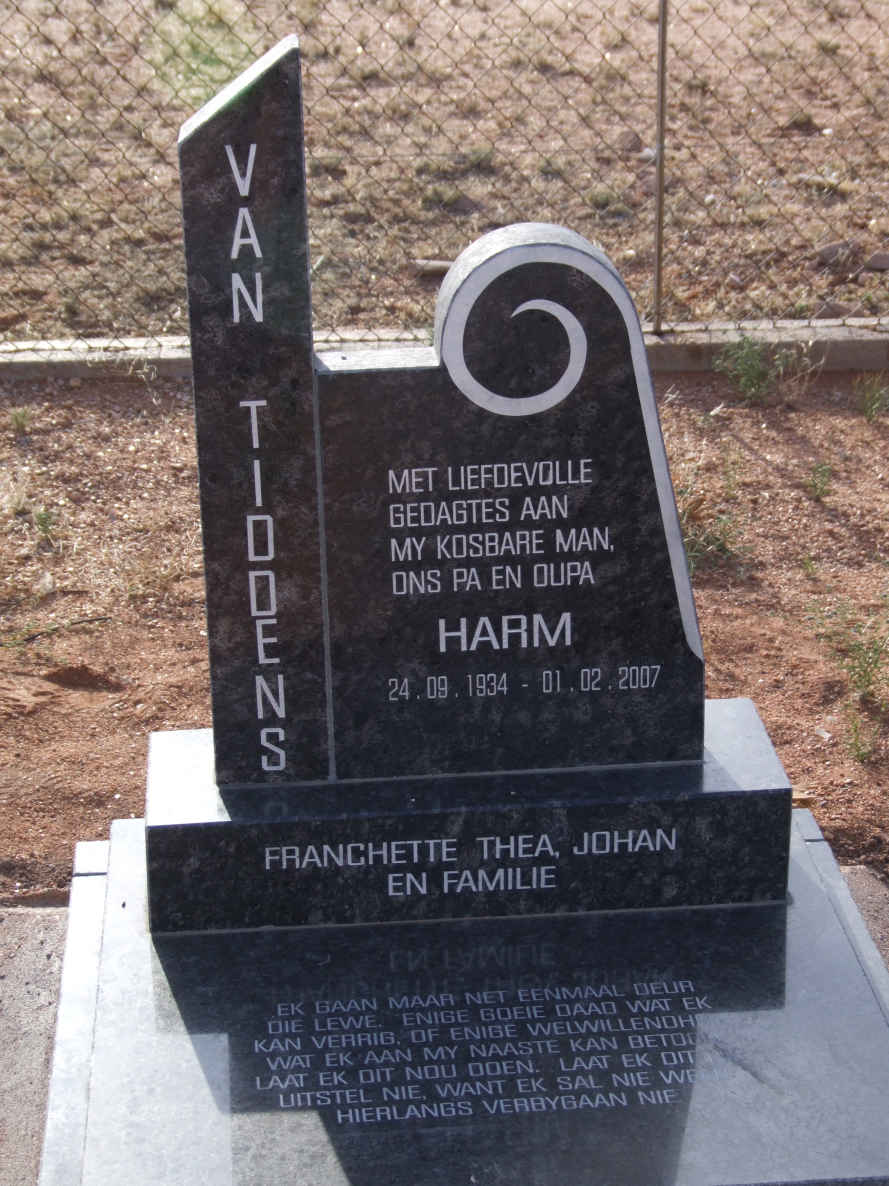 TIDDENS Harm, van 1934-2007