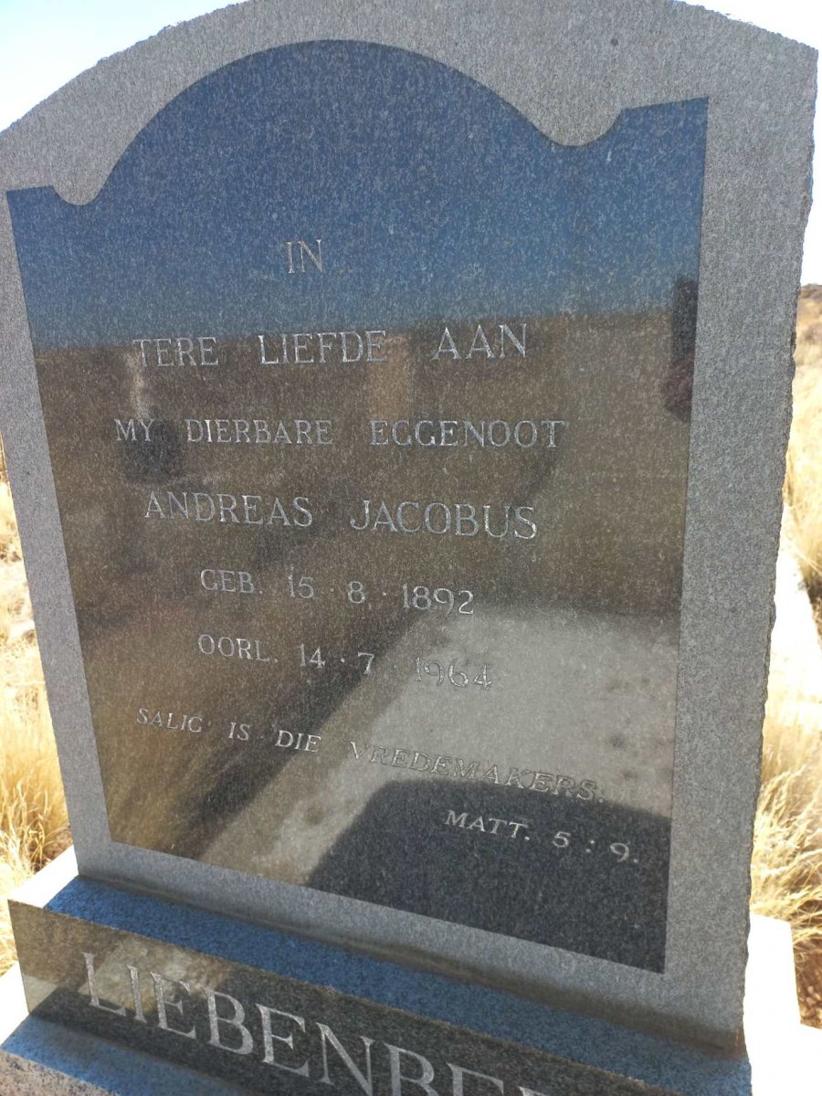 LIEBENBERG Andreas Jacobus 1892-1964
