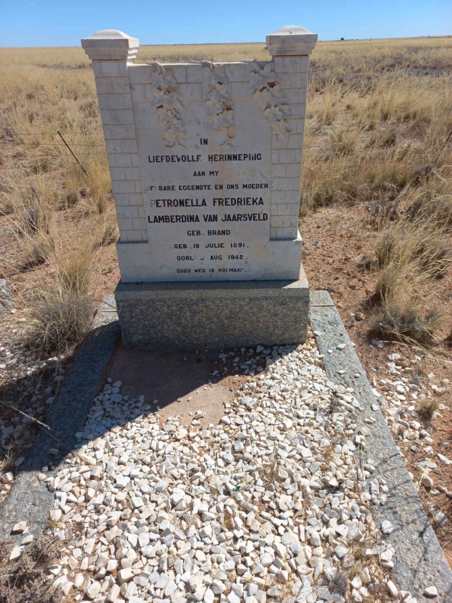 JAARSVELD Petronella Fredrieka Lamberdina, van nee BRAND 1891-1942