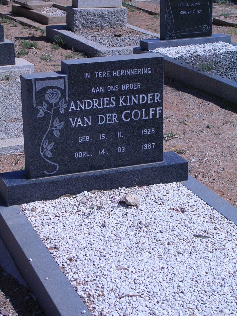 COLFF Andries Kinder, van der 1928-1987