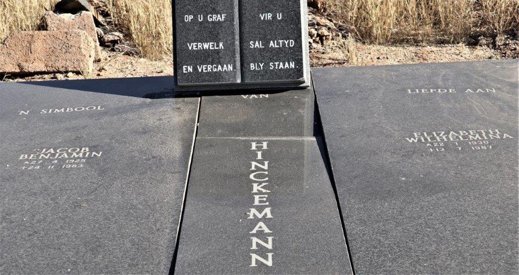 HINCKEMANN Jacob Benjamin 1925-1983 &amp; Elizabeth Wilhelmina 1930-1987