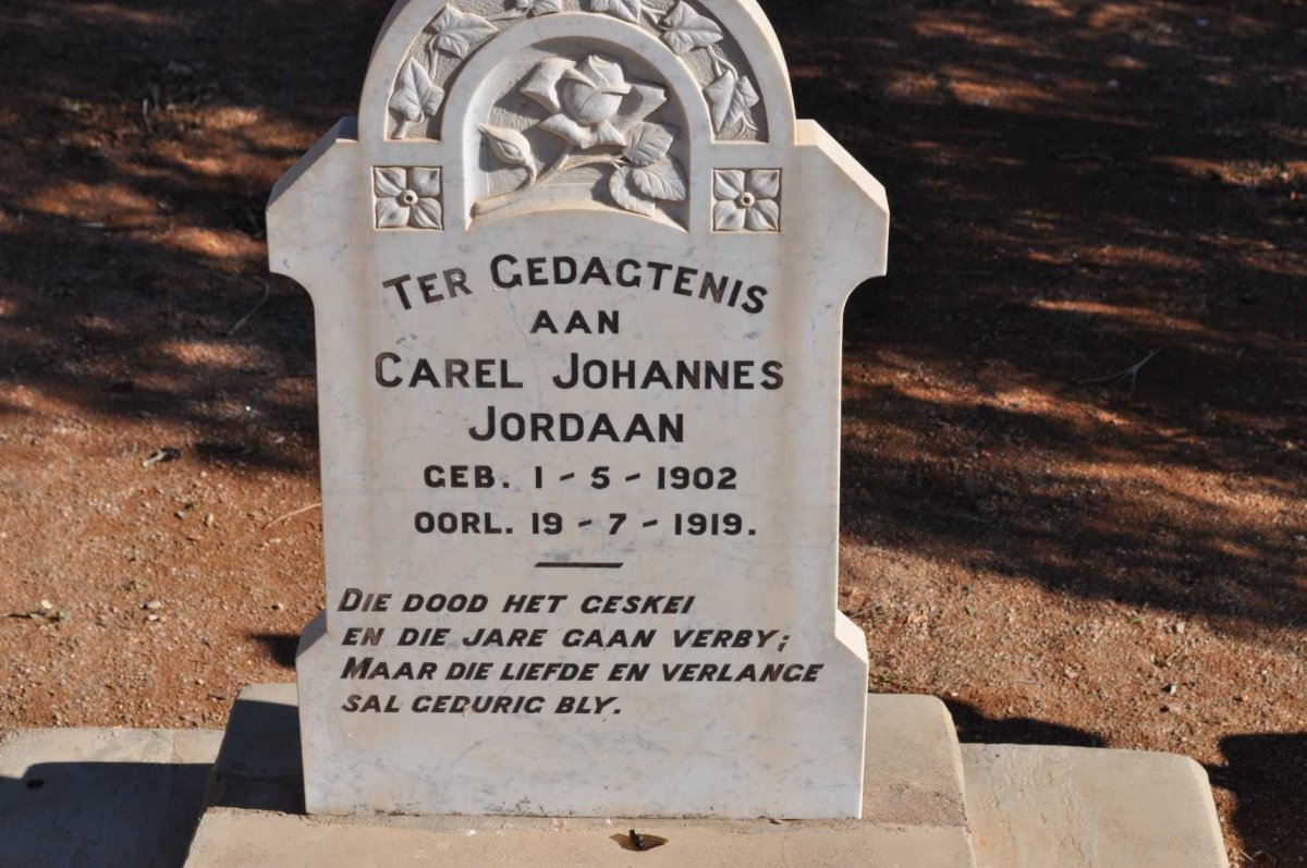 JORDAAN Carel Johannes 1902-1919