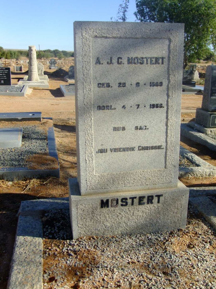 MOSTERT A.J.C. 1889-1968