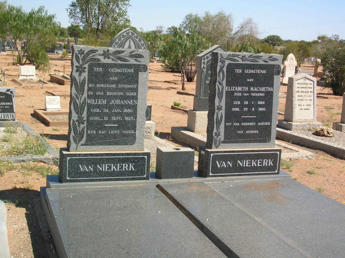 NIEKERK Willem Johannes, van 1880-1952 &amp; Elizabeth Margaretha VAN NIEKERK  1889-1960