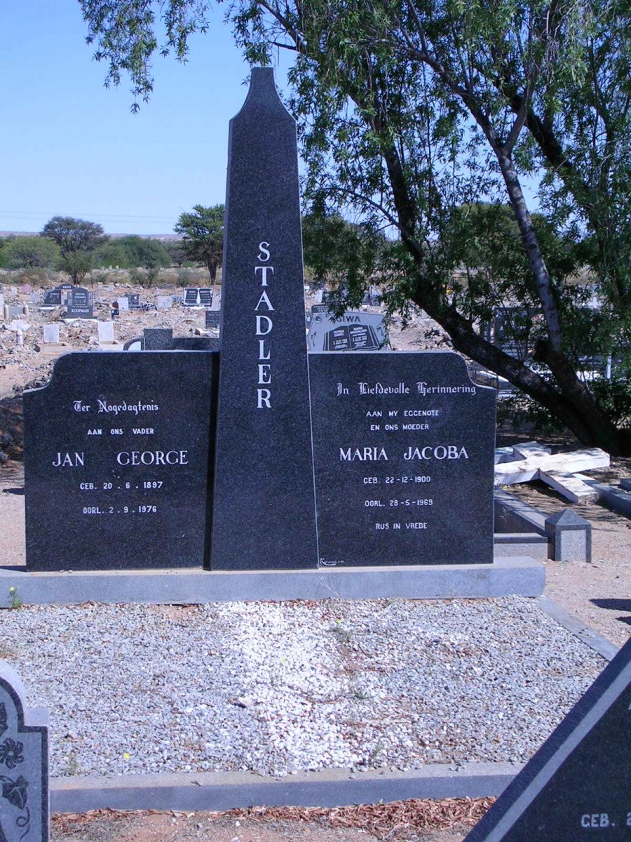 STADLER Jan George 1897-1976 &amp; Maria Jacoba 1900-1969