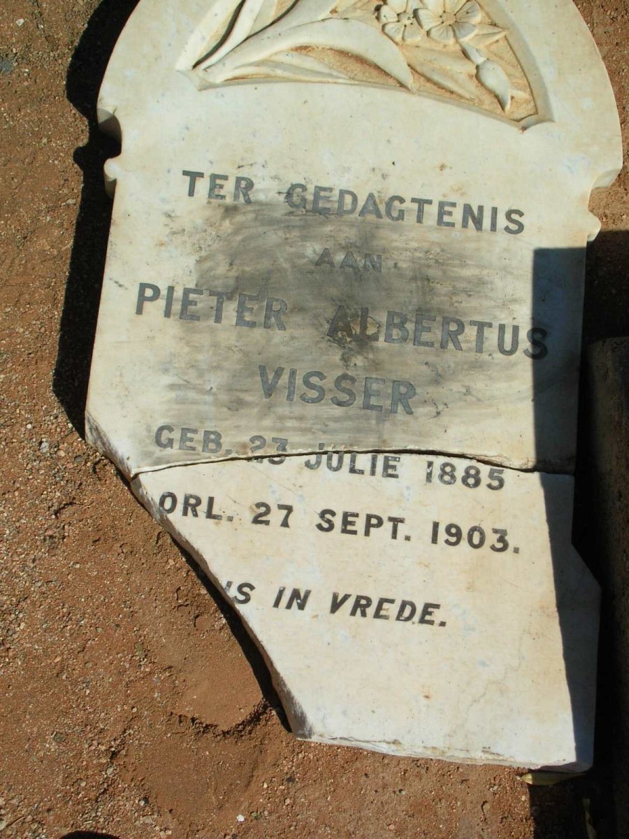 VISSER Pieter Albertus 1885-1903