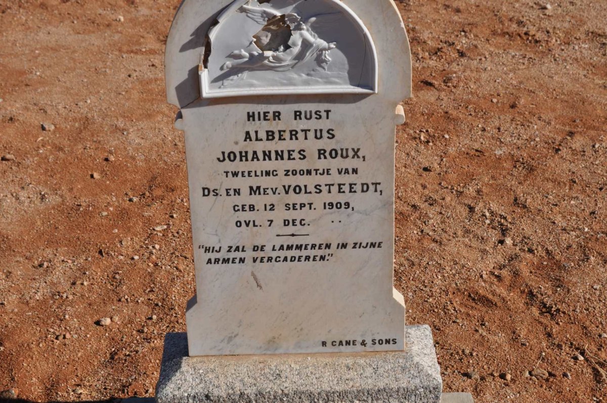 VOLSTEEDT Albertus Johannes Roux 1909-1909