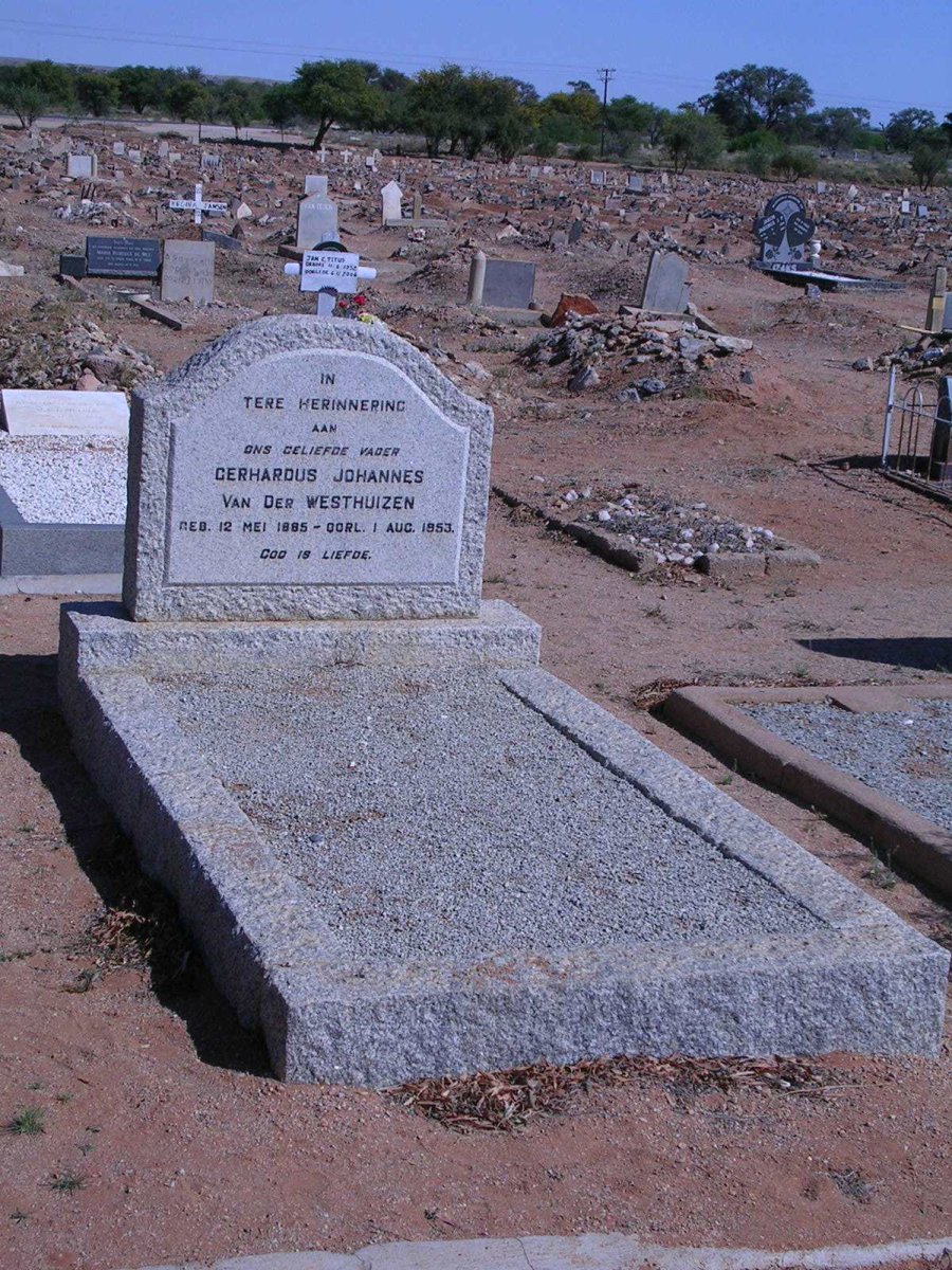 WESTHUIZEN Gerhardus Johannes, van der 1885-1953