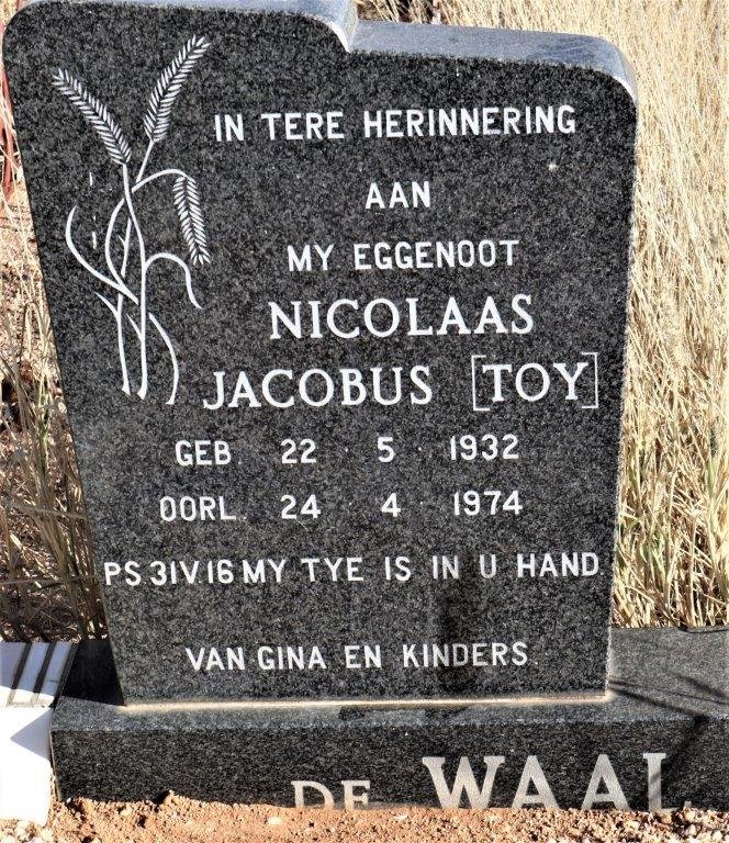 WAAL Nicolaas Jacobus, de 1932-1974