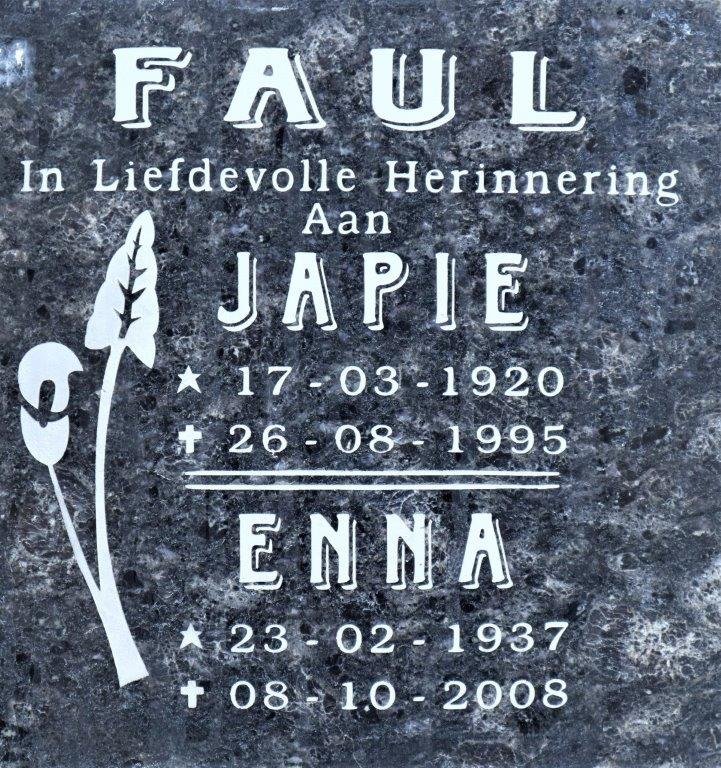 FAUL Japie 1920-1995 &amp; Enna 1937-2008